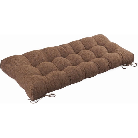 Bench Cushion for Indoor Furniture 48x19 inch Rectangle Bench Seat Cushion for Bay Window Entryway Bench Thick Textured Chair Cushion with Non-Slip Backing 1 Pack, Light Brown