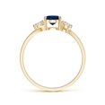 thumbnail image 2 of ANGARA Natural Bypass Blue Sapphire and Diamond Three Stone Ring in 14K Yellow Gold for Women (Size-7x5mm) | September Birthstone, Anniversary, Jewelry Gift for Women | Natural Blue Sapphire Ring, 2 of 7