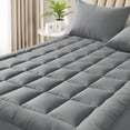 thumbnail image 3 of WQSPRING Extra Thick Queen Mattress Topper, Gray Thick Queen Size Mattress Pad and Mattress Protector Queen, Pillow Top for Back Pain Relief with Deep Pocket Cover, 3 of 11