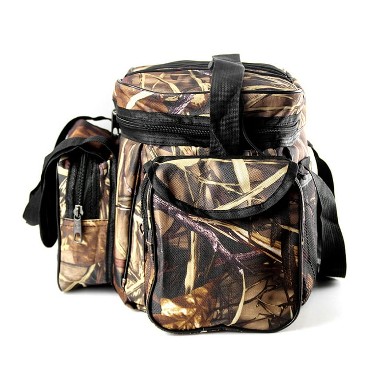 Large Capacity Fishing Tackle Bag Waterproof Fishing Tackle Storage Bag Case Outdoor Travel Shoulder Bag Pack, Green
