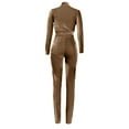 thumbnail image 7 of Ashirexll Two Piece Sets for Women, Womens 2 Piece Outfits, Stylish Pocket V Neck Casual Solid Color Long Sleeve Top and Pants Set, 7 of 7