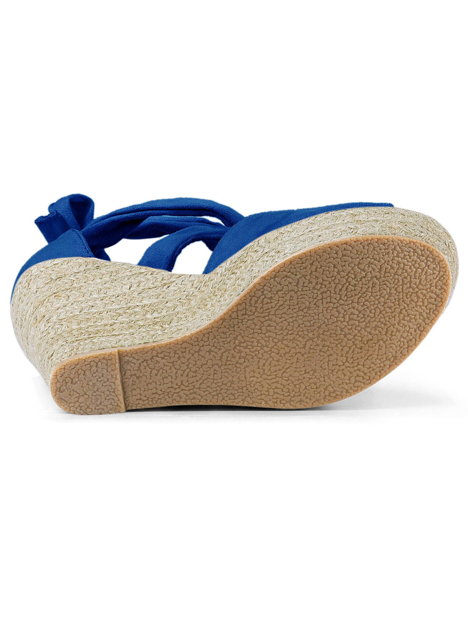 DARING DIVA Women's Lace Up Espadrilles Platform Wedges Sandals Deep Blue 6