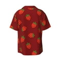 thumbnail image 2 of Vsdgher Strawberry Print Men's Wrinkle Free Untucked Cuban Shirt Business Casual Button Down Shirts Short Sleeve Shirt, 2 of 7