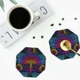 thumbnail image 5 of Balery 6 Pcs Indian Mandalas Dragonflyleather Coasters Set, Drink Table Cup Coasters For Living Room Kitchen Coffee Decor, 5 of 9