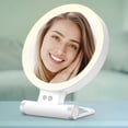thumbnail image 4 of Hyasfey LED Lighted Makeup Mirror 5/10/20/30X Magnifying Double-sided Cosmetic Mirror with Light USB Rechargeable Adjustable Brightness Portable Travel Vanity Mirror, 4 of 8