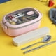 thumbnail image 4 of Yuarrent Fiambrera de acero inoxidable con aislamiento de alimentos, contenedor de almacenamiento fresco, 2 compartimentos, cajas Bento de Picnic para Mostrada Yuarrent HA067603-01, 4 of 6
