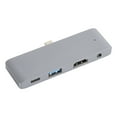 thumbnail image 2 of Hub USB C 4 en 1 Aleación de aluminio USB C a USB USB3.0 HDTV AUX 3.5mm USB C Splitter para OS X Tablet Pro, 2 of 10