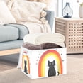 thumbnail image 3 of Yayeee Collapsible Cube Storage Bin with Lid Fabric Closet Decorative Basket with Handles, Black Cat Rainbow, 3 of 7