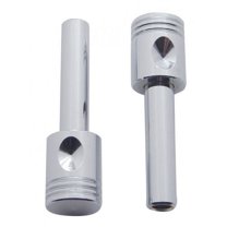 (2) Classic Vintage Car Pickup Truck Chrome Piston Door Locks Knobs Caps