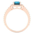 thumbnail image 4 of Clara Pucci 14K Rose Gold Solid Gold Turquoise Solitaire with Accents Anniversary Ring for Women - 1.335 cttw Round Cut, 4 of 8