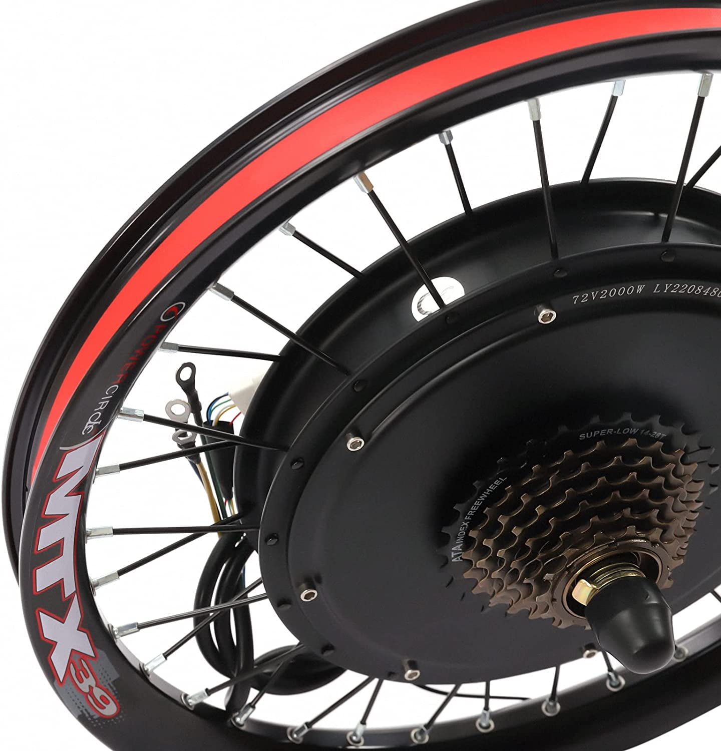 27.5" Electric Bike Conversion Kit - 72V 2000W Rear Wheel Hub Motor With LCD Display & 9-Speed, E-Bike Kit 2 thumbnail image