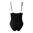 thumbnail image 5 of Huesdet Women One Piece Swimsuits Tummy Control Cutout Bathing Suits Ruched V Neck Twist Front Swimwear[Black,L], 5 of 5
