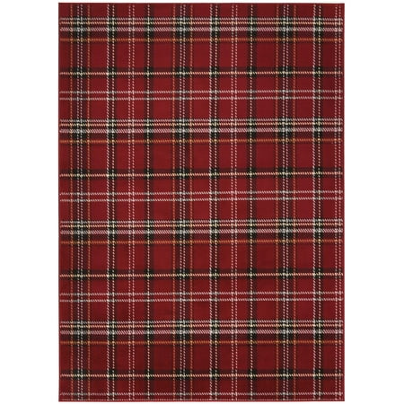 Red plaid area rug Red plaid area rug