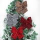 thumbnail image 1 of Lazo De Tela Mariposas navideñas de tela con lentejuelas brillantes, colgante para árbol, decoración colgante, 25x20cm, rojo vino, dorado, plateado, 1 unidad Rkxzt, 1 of 9