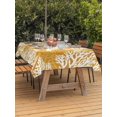 thumbnail image 2 of Outdoor Tablecloth with Umbrella Hole & Zipper, Yellow Orange Coastal Coral Rectangle Tablecloth 52x70 Inch, Summer Nautical Sea Beach Ocean Patio Table Cover Waterproof Table Cloth for Picnic/Party, 2 of 7