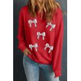 thumbnail image 6 of Plus Size Red Sequined Baseball Bow Graphic Sweatshirt for Casual Fall Style - [ZhiHiMeRi] | 2XL, 6 of 6