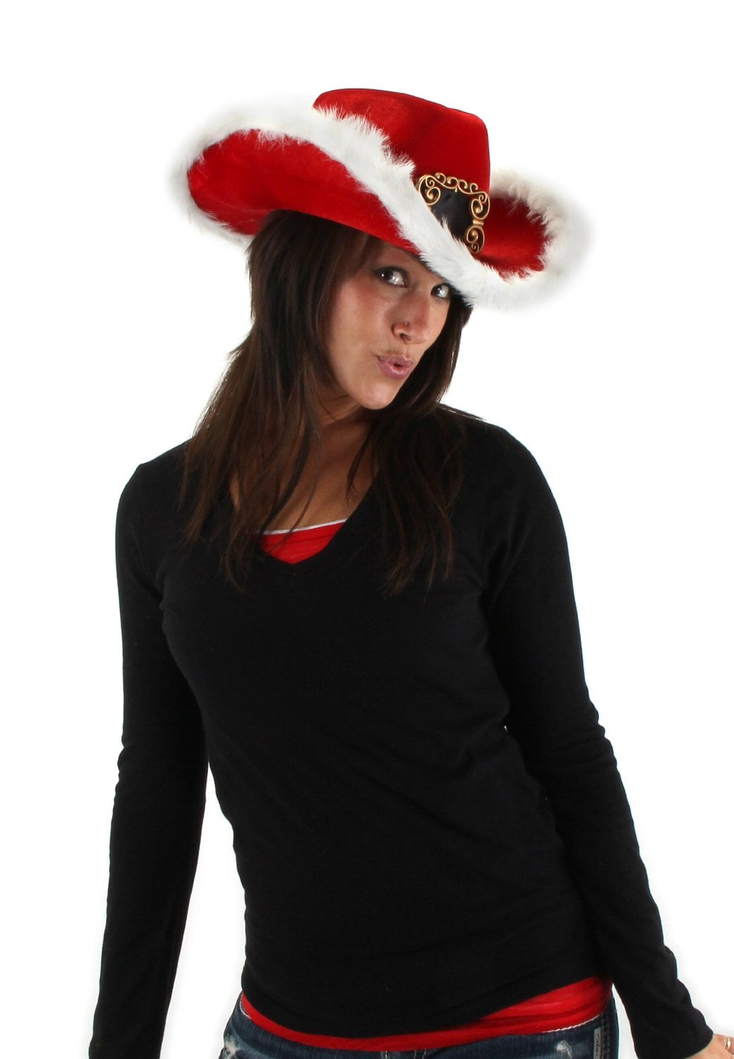 Christmas Cowboy Adult Costume Hat - Walmart.com