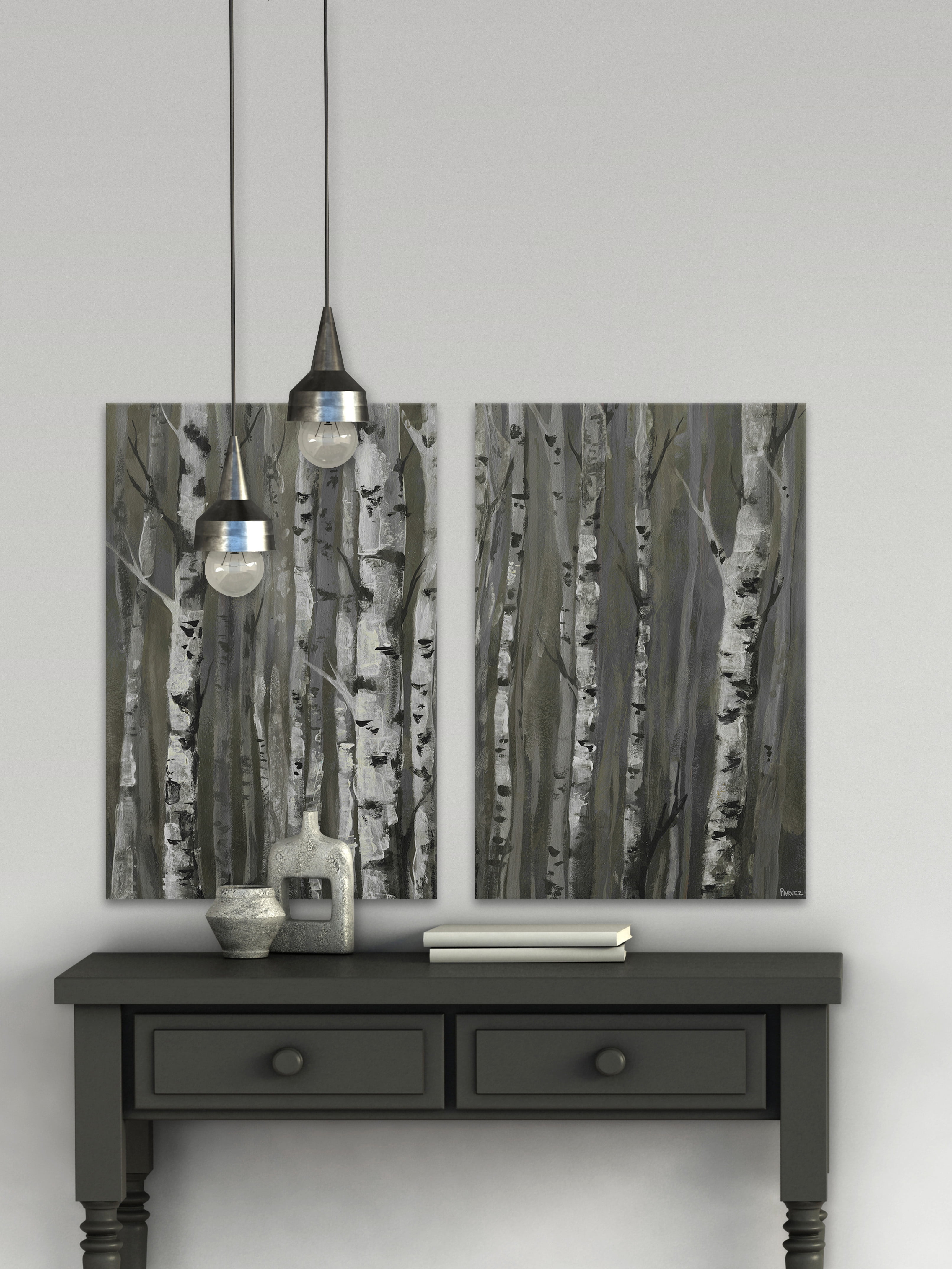 Twigs and Trunks Forest Diptych
