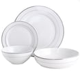 thumbnail image 3 of Meritage Classy 16 Peice Dinnerware Set, Double Bowl and Platinum Bands, 3 of 3