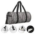 thumbnail image 5 of Horeoi Black White Stripes Print Foldable Travel Duffle Bag with Removable Strap - Water-Resistant Gym Vacation Luggage Multi-Pocket Design, 5 of 8