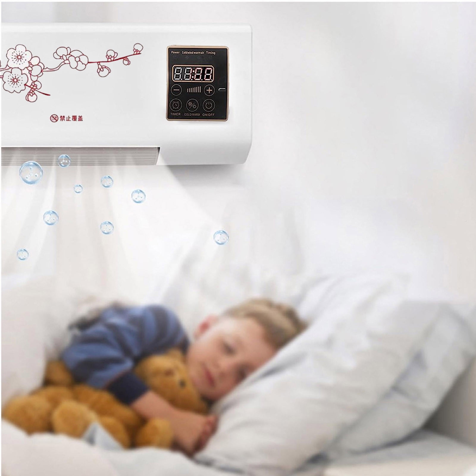 13000 btu Wall Mounted Air Conditioner with Heat Function,115V,Wall AC for Small-Medium Sized Rooms up to 350 Sq.Ft. with Remote,Quiet,High Efficiency AC