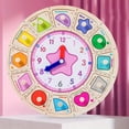 thumbnail image 1 of Early Learning Center Wooden Teaching Clock With Random Pattern, Toys Wooden Shape Color Sorting Clock Teaching Time Number Blocks Puzzle Stacking Montessori Educational Toy Gift For Year Old Kids, 1 of 4