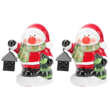 

2pcs Creative Christmas Night Lamps Xmas Desktop Adornments Ceramic Lamp Decors