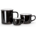 thumbnail image 2 of czcpp-Enamel Look Cappuccino Cup - Stoneware Mug, Black, 8oz (2.5" H), 2 of 4