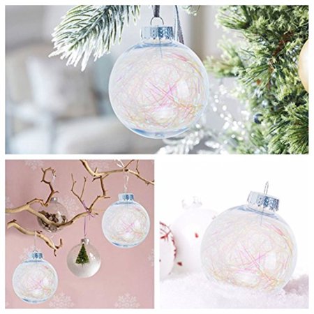 Ki Store Clear Christmas Balls Ornament Plastic Shatterproof Large