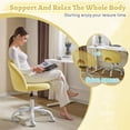 thumbnail image 4 of UBesGoo Comfy Office Chair with Wheels, Cute Rolling Vanity Makeup Chair, Adjustable Faux Rabbit Hair Task Chair for Makeup Room, Yellow, 4 of 9