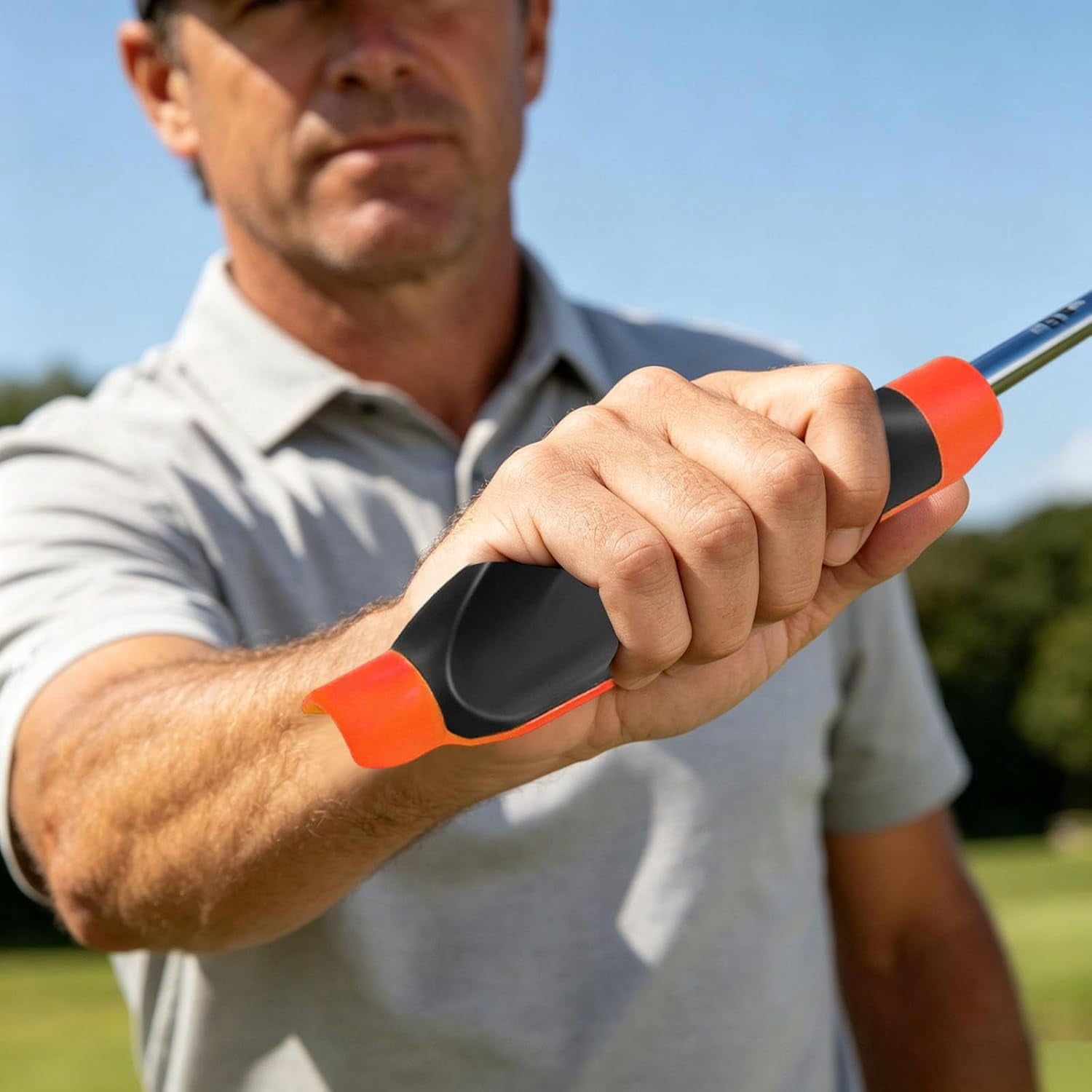 Game Swing 2pcs Golf Grip Trainer - Left-Handed Portable Grip Fix for Strength & Accuracy - Swing Aid for Outdoors & All Skill Levels,red