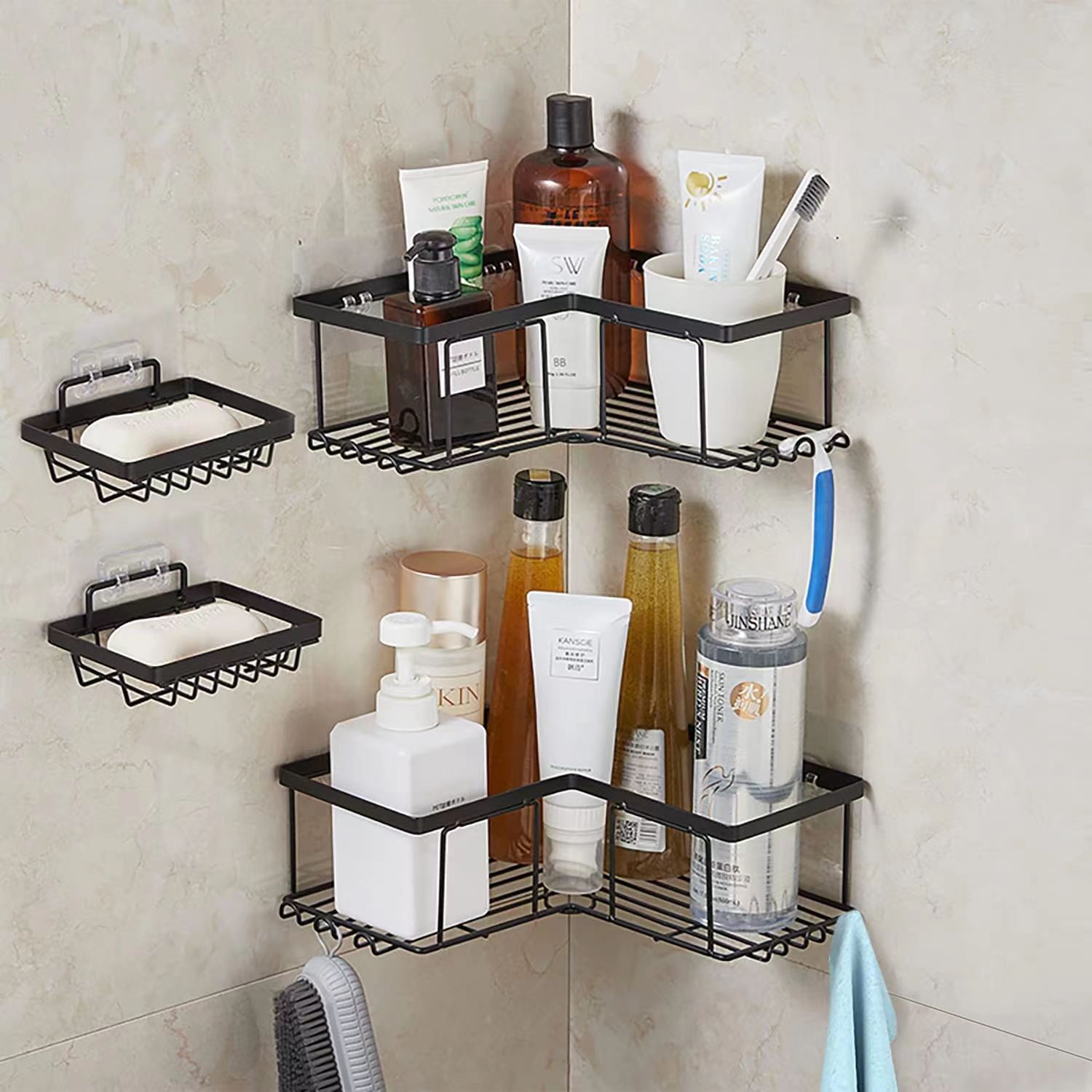 Home Basics 4-Tier Corner Shower Shelf - Walmart.com