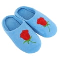 thumbnail image 1 of Clearance Sale!1Pair Memory Foam Indoor Slippers for Women Warm Plush Home Slipper Autumn Winter Shoes House Flat Floor Soft Slient Slides Bedroom Blue 1 38-39, 1 of 6