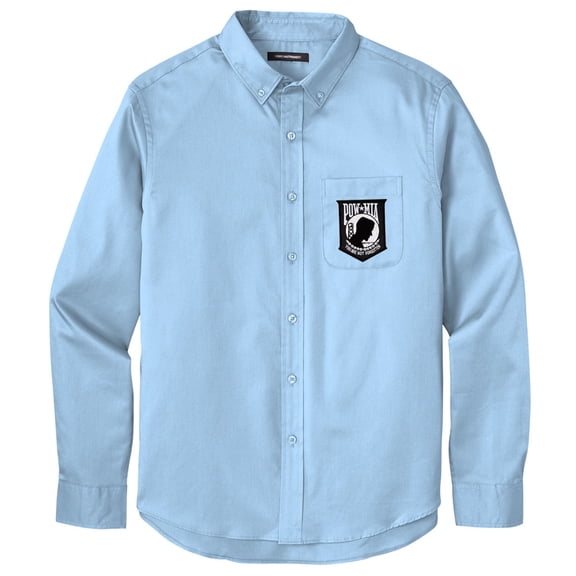 Men's POW MIA PATCH Twill Shirt with Pocket, Extra-Small Cloud Blue