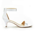 thumbnail image 2 of Dream Pairs Women's Fashion Comfort Ankle Strap Stilettos Low Heel Open Toe Sandals Party Dress Shoes FIONA WHITE Size 8, 2 of 5