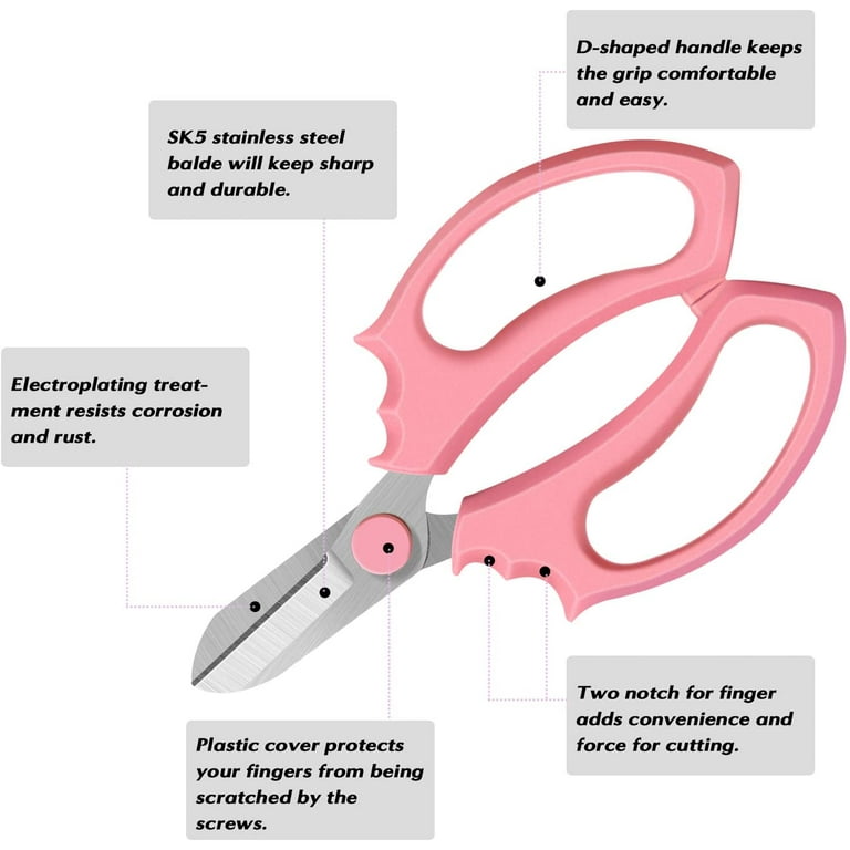 YYG Garden Scissors-2PCS Stainless Steel Pruning Shears Florist