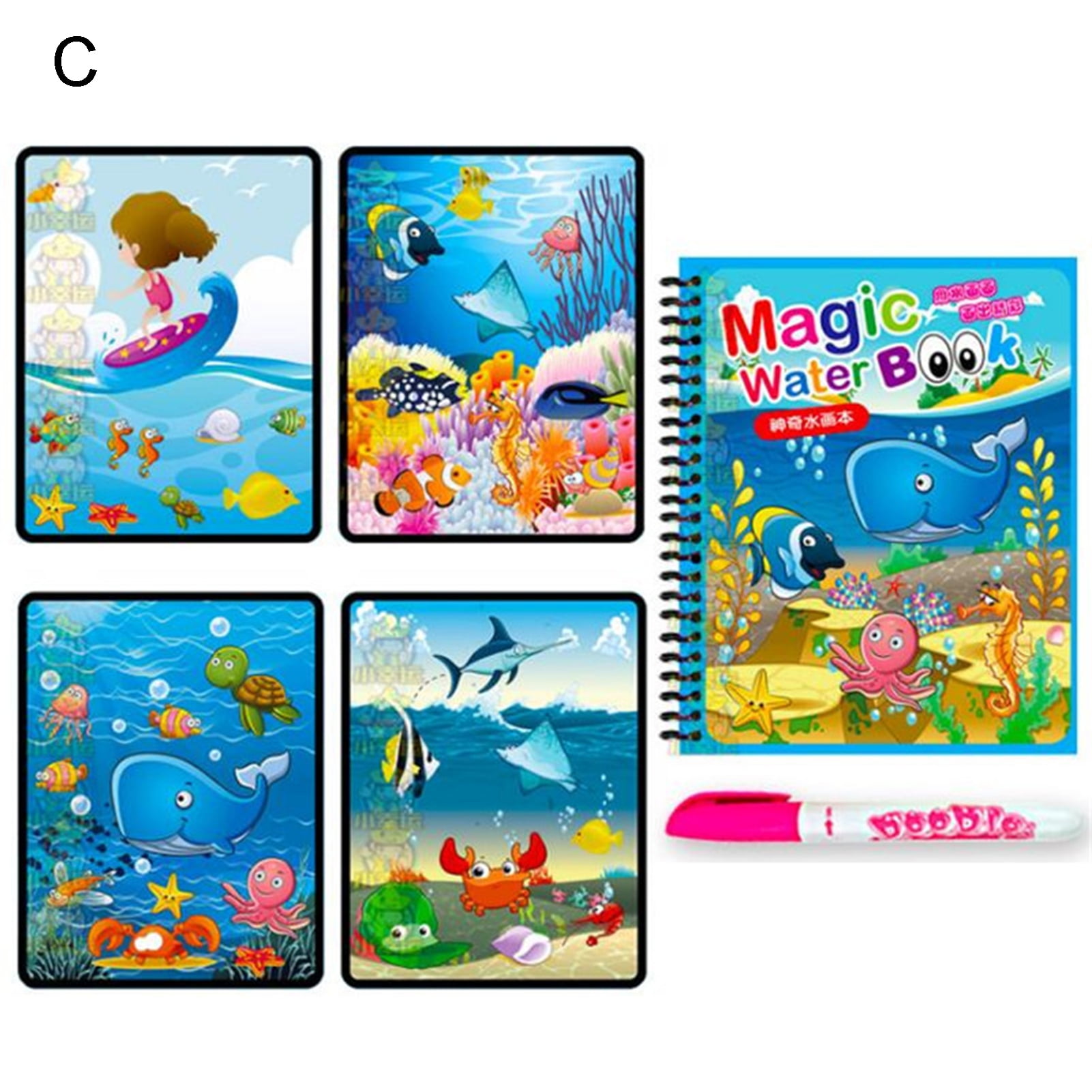 Magic water drawing book writing doodle book coloring painting board kids toy HN 