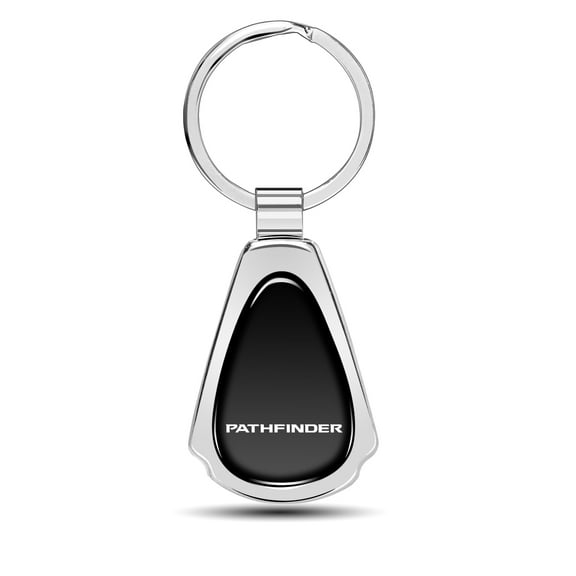 Nissan Pathfinder Black Dome Chrome Metal Teardrop Key Chain