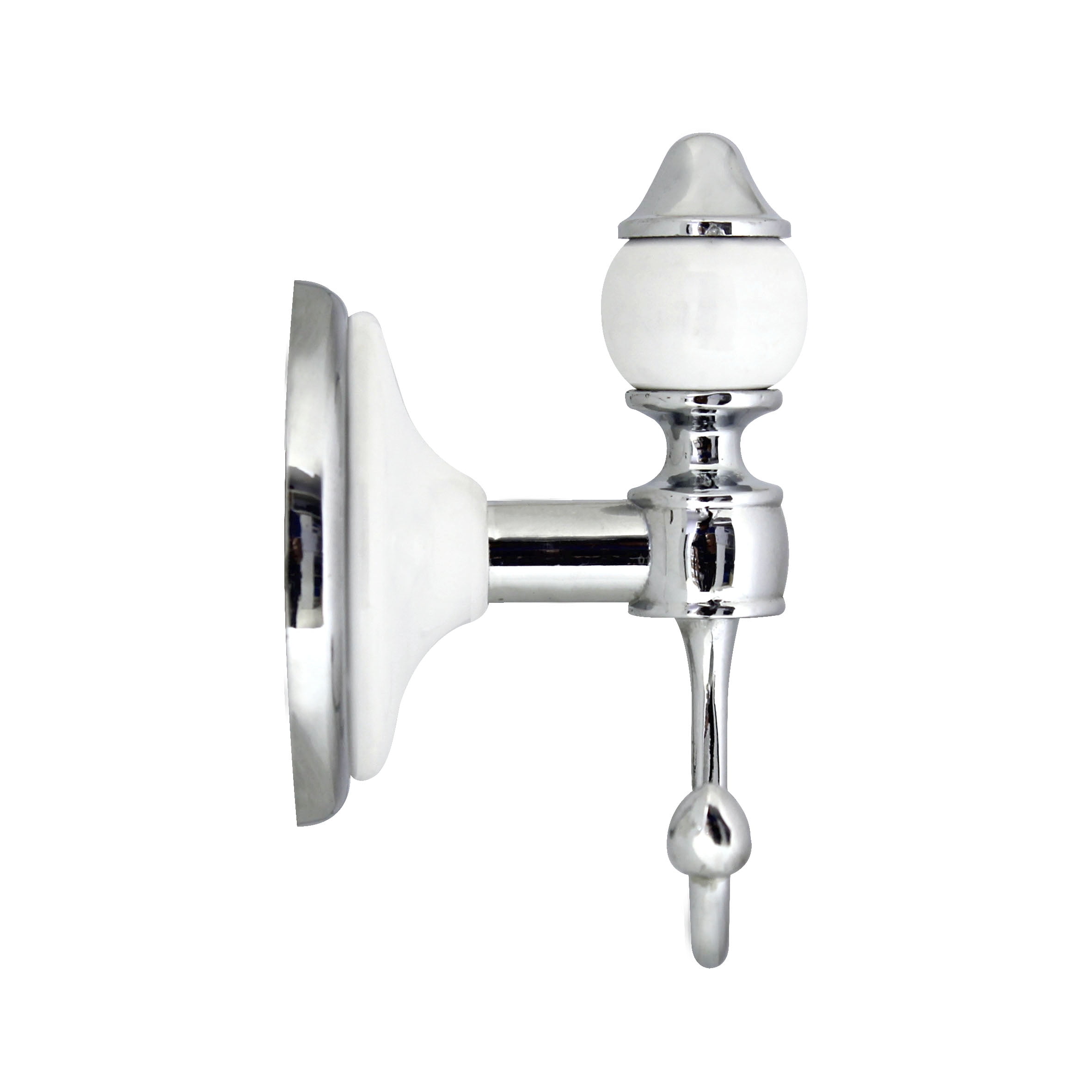 MODONA Double Robe Towel Hook White Porcelain Chrome