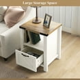 thumbnail image 4 of HOMCOM Farmhouse Side End Table with Storage Drawer, Open Shelf, 4 of 10