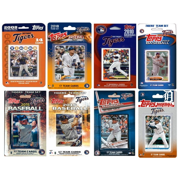 MLB Detroit Tigers 8 Different Licensed Trading Card Team Sets