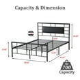 thumbnail image 4 of alazyhome Queen Size Adult Platform Metal Bed Frame, Metal Slat, Black, 4 of 8