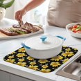 thumbnail image 2 of Sunflower Floral Dish Drying Mat for Kitchen Sink, Foldable Microfiber Pad, Absorbent Rack Drainer Mat for Countertop Use, 16x18 Inch, 2 of 7
