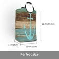 thumbnail image 3 of Anchor House Foldable Laundry Basket Bag, Wooden Collapsible Hamper Storage Bin for College Dorm Bedroon Bathroom Travel, 3 of 6