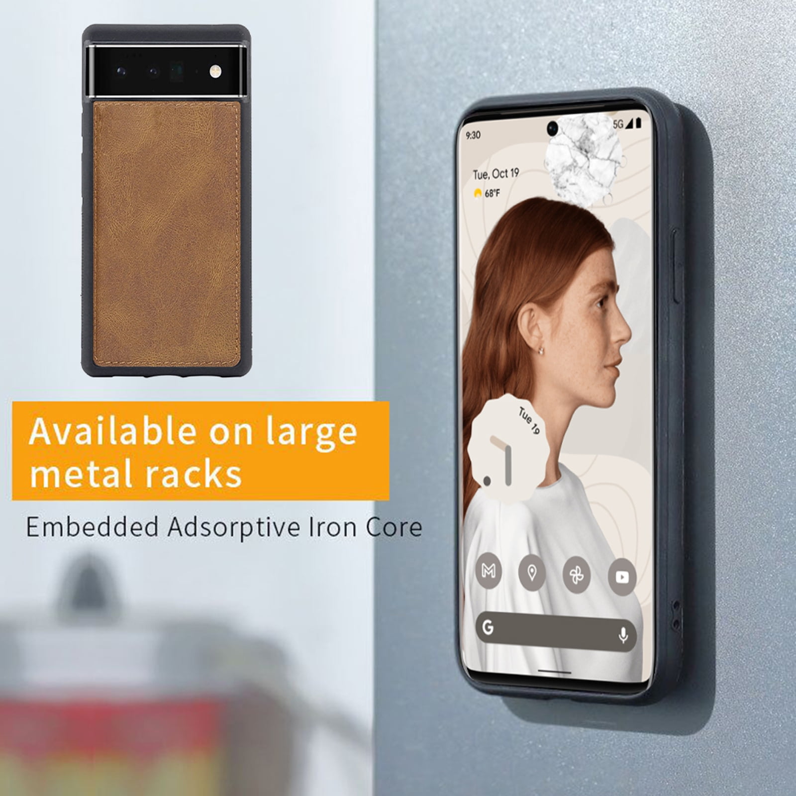 Defencase for Google Pixel 7 Pro Case for Women Men, Removable Durable PU Leather Magnetic Flip Strap Wristlet Zipper Purse Card Holder Detachable Wallet Phone Cases for Google Pixel 7 Pro, Brown