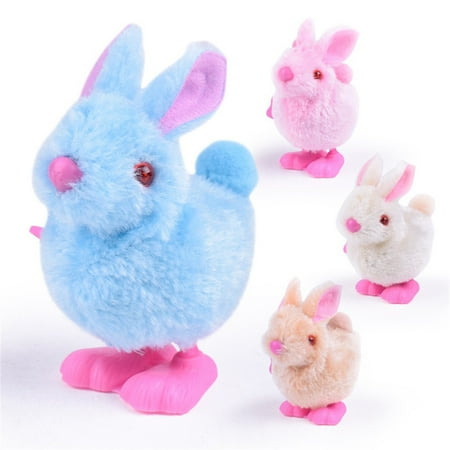 Pluh Bunny Toys Infant Child Stuffed Toys Hopping Wind Up Collect Easter