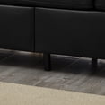 thumbnail image 5 of 59" Loveseat Modern Design Faux Leather Couch, Living Room Sofa with Storage, Big Armrest Sofa, Upholstered Breathable PU Leather Sofa (Black), 5 of 11