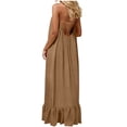 thumbnail image 6 of Dresses for Women Crew Neck Adjustable Spaghetti Straps Sleeveless Maxi Dress Fashion Loose Casual Cotton-Linen Sundress, 6 of 7