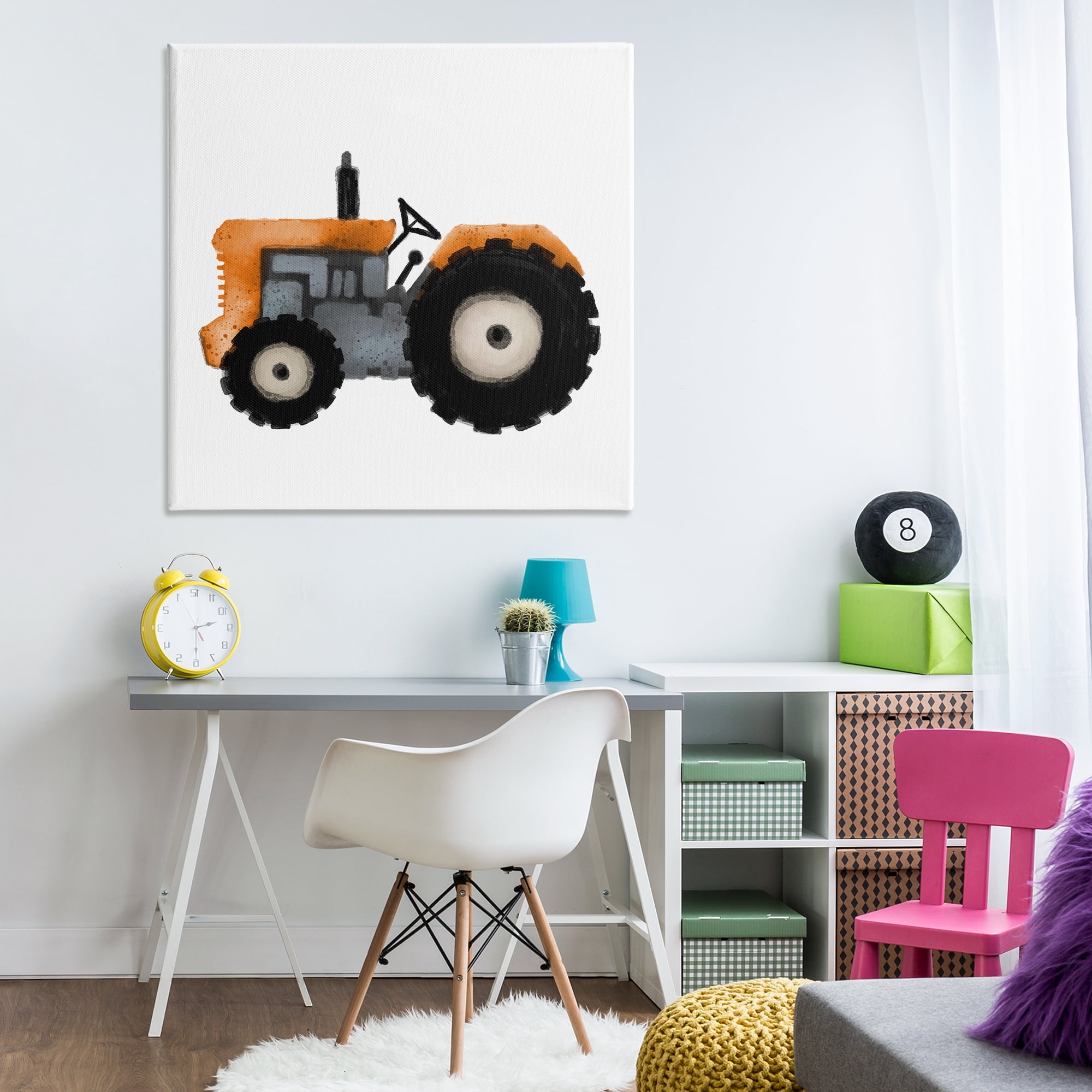 Stupell Industries Farm Tractor Vehicle Transportation Painting Wrapped Canvas Art Print Wall Art, 36 x 36