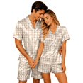 thumbnail image 3 of XFeng Women Plaid Satin 2 Piece Pajama Set, 3 of 8